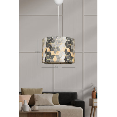 1 - Light Yellow/Gray Shaded Pendant
