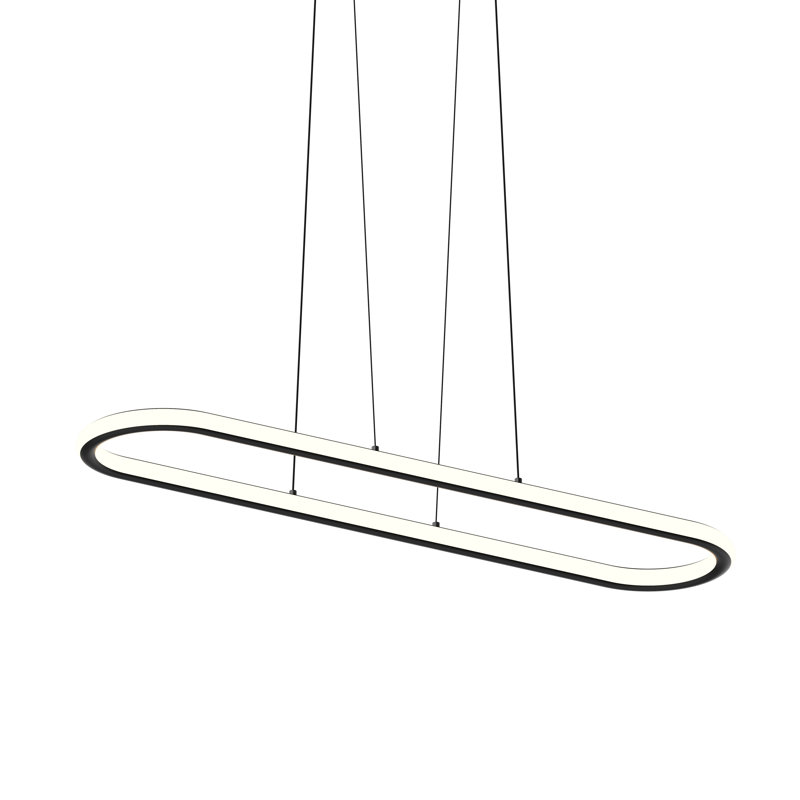 Luna 2 - Light LED Pendant, 1.5" H x 61.5" W x 19.5" D, Black, 3000