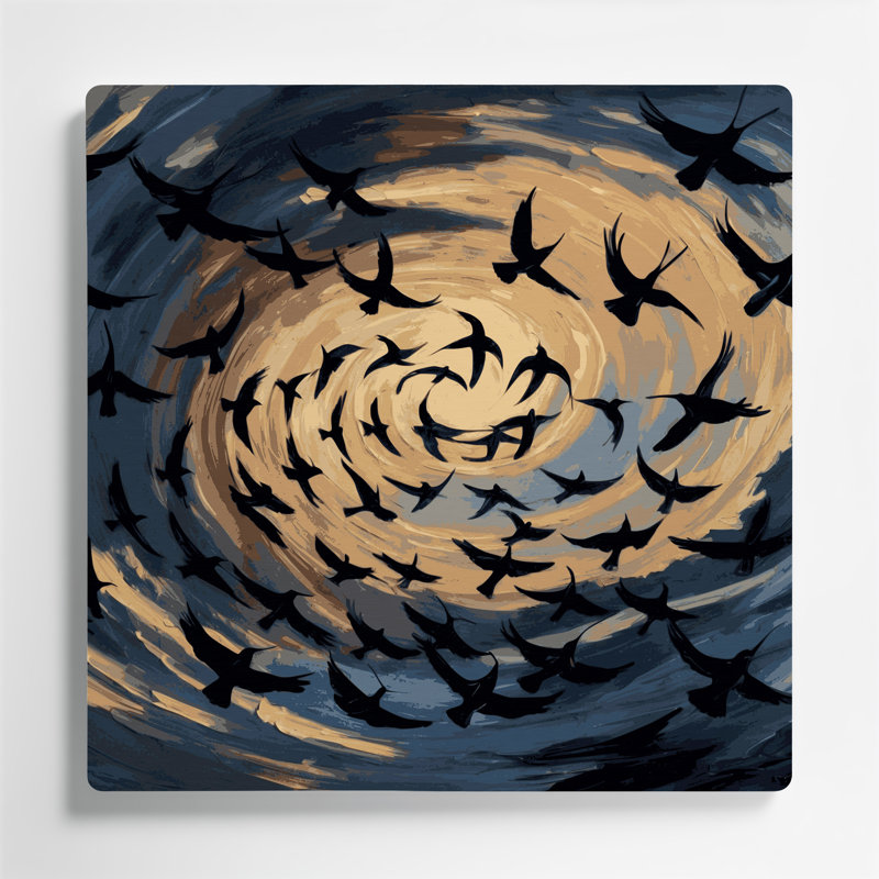 Oiseau commun en métal gris, H 192 po x l 192 po x P 0,05 po