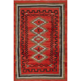Antique Wool Coral / Salmon Pink Flat Weave Rug