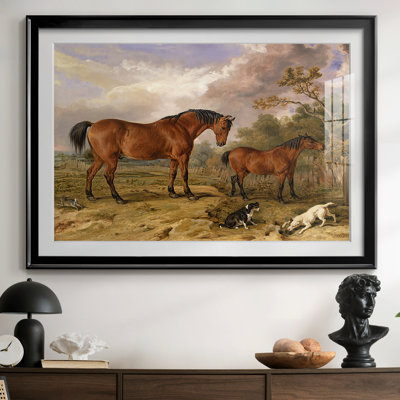Mare and Foal with Dogs in a Landscape-James Ward-Framed Print with Mat and glass-c. early 19th Century