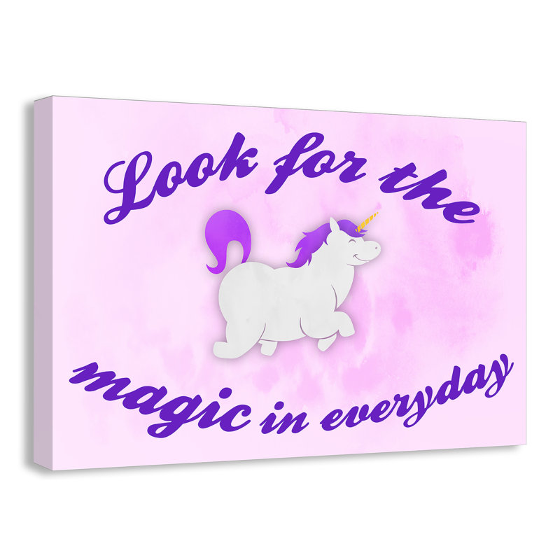 Décoration murale licorne magique pour enfants, H 24 po x l 36 po x P 1,5 po, Canevas