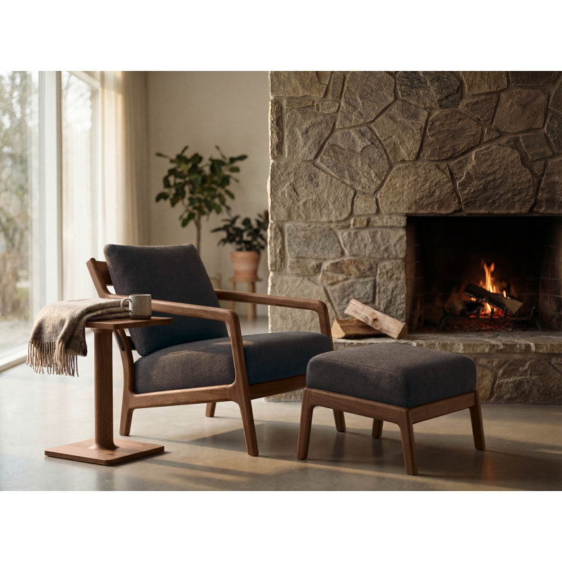 Whitney Lounge Seating Ottoman, Hemp