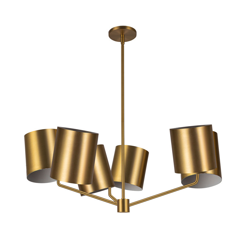 Keiko 6 - Light Chandelier, Brushed Gold