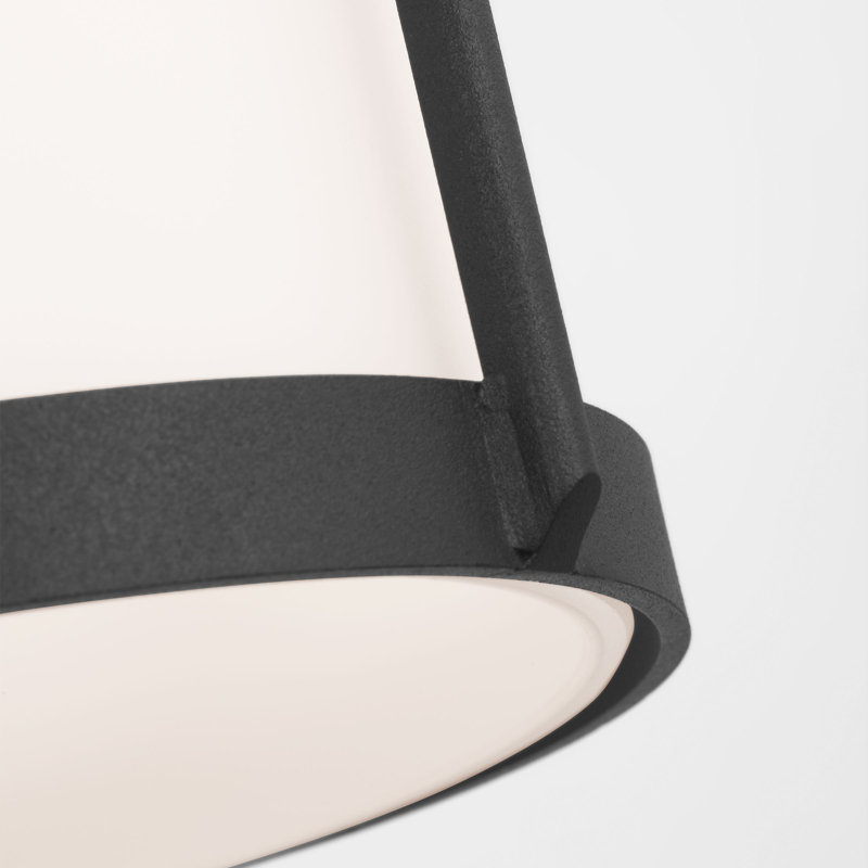 Luning Small Lantern from Generation Lighting , Frosted, 10" H x 6.125" W x 7.875" D, Textured Black