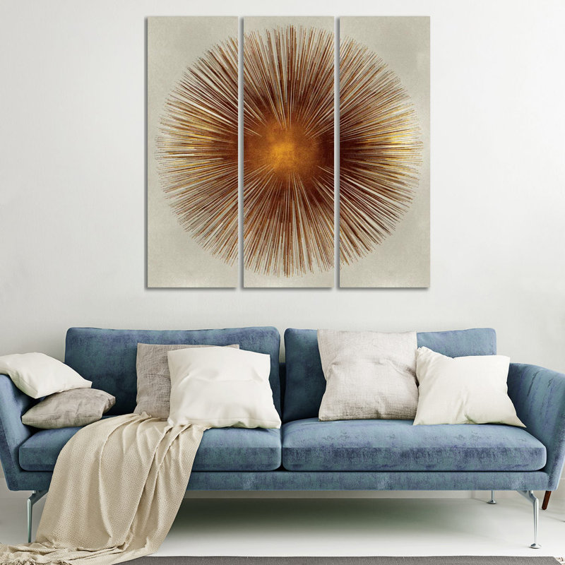 Bronze Sunburst I par Abby Young - impression sur toile tendue 3 pièces