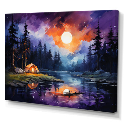 Northern Lights Camping Escape 2 - Art mural de voyage en camping
