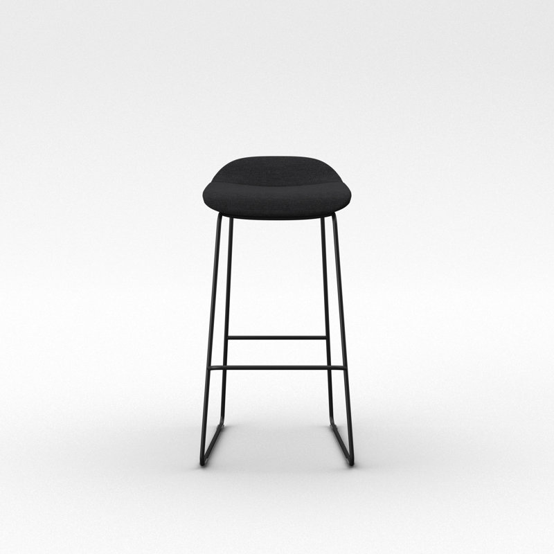 Tabouret Lilly , Noir, Mélange de polyester Nightfall, Tabouret de bar (siège d'une hauteur de 30 po)