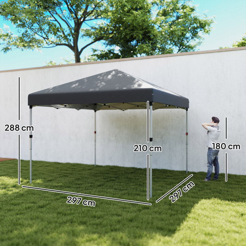 Theroux 2.90m x 2.90m Steel Pop-Up Gazebo, Grey