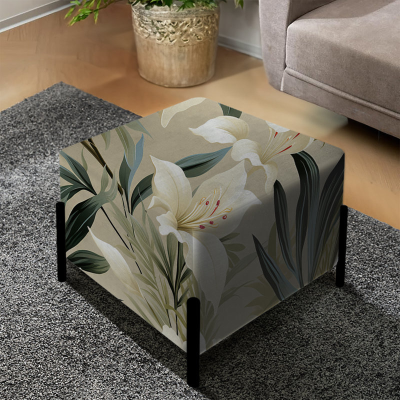 Neutre Oasis Ii motif tropical I - repose-pieds carré tropical