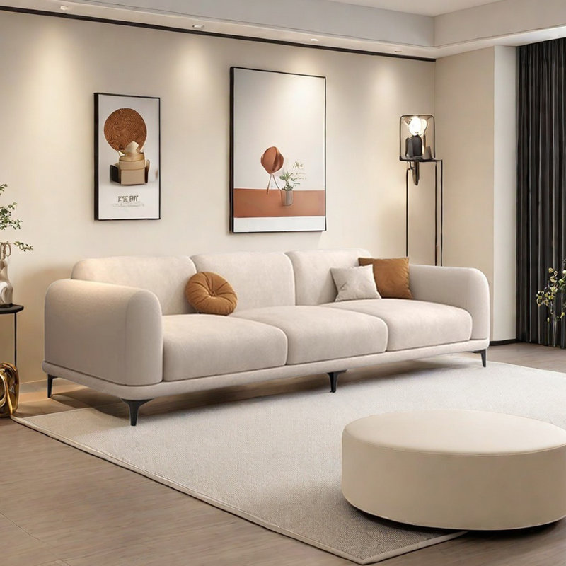 Canapé moderne en flanelle simple, H 31,49 po x l 85,03 po x P 33,46 po, 3