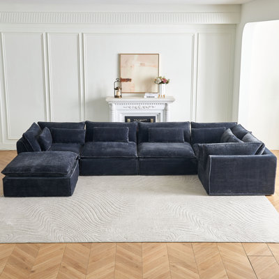 Canapé modulaire en forme de L 118 pièces de 118,1 po de forme nuage avec repose-pieds