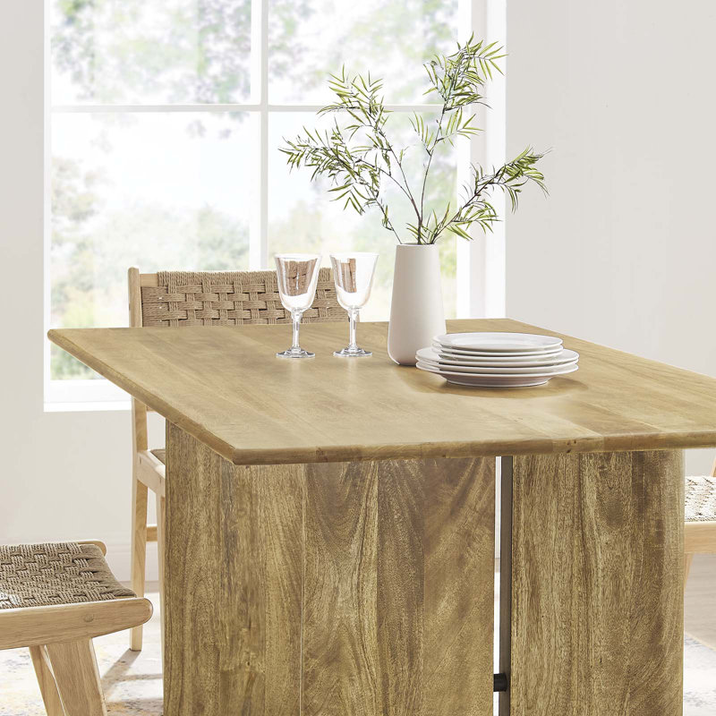 Amistad 60" Oak Solid Wood Farmhouse Dining Table