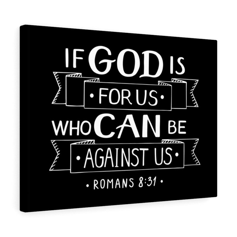 God Is for Us Romans 8:31 1 Piece Wrapped Canvas Wall Art, 28cm H x 36cm W
