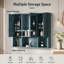 Armoire à pharmacie murale 35 po 2 en 1 avec tablettes réglables, portes à fermeture en douceur et miroir haute définition pour meuble-lavabo-589930877