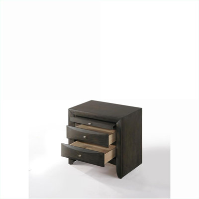 Table de chevet blanche moderne à 2 tiroirs avec plateau supérieur - Bois massif