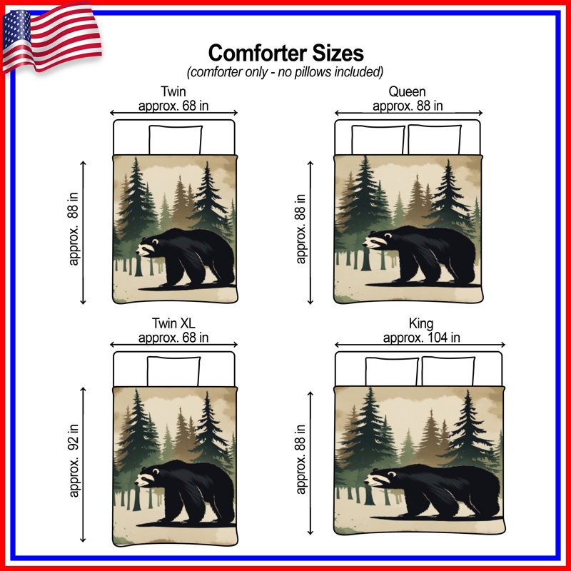 Black Bear In Forest Comforter, King