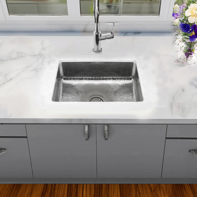 20" Dual Mount Single Basin Kitchen Sink, Stainless Steel