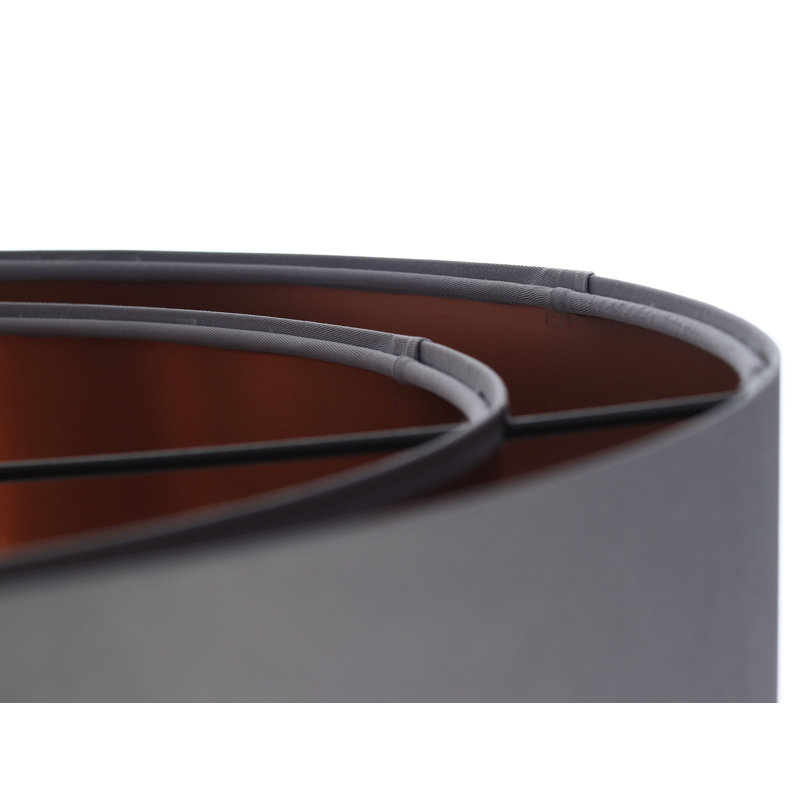 Braeville 1 - Light Silver Drum Pendant, 107cm H x 40cm W x 40cm D, Copper