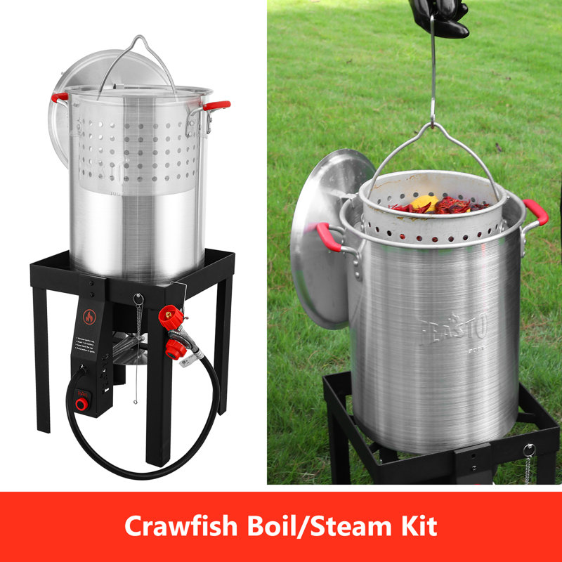 Feasto 30 Qt Aluminum Turkey Fryer with Gas Burner