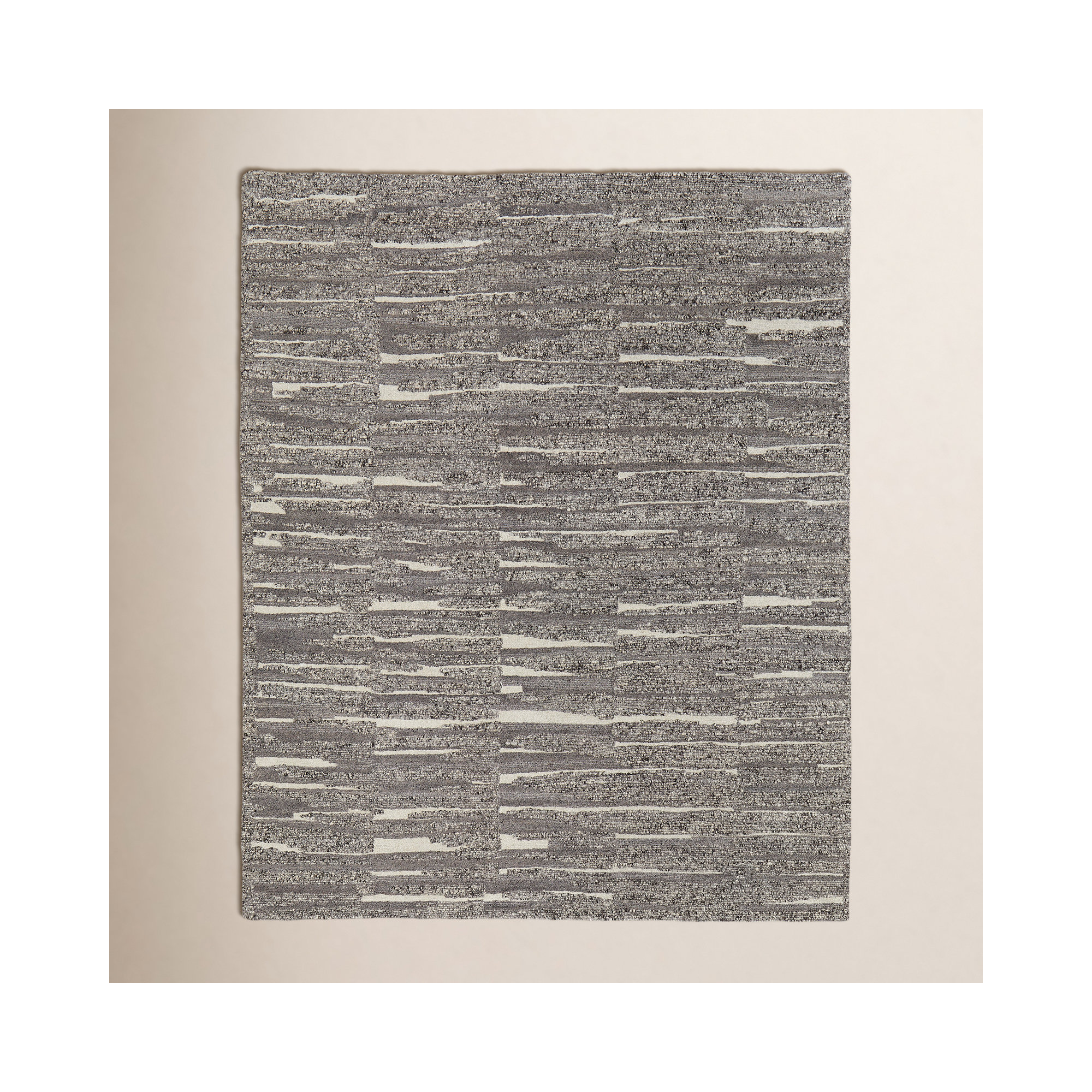 Wool Gray/Taupe/Ivory Rug, Rectangle 3'6" x 5'6"