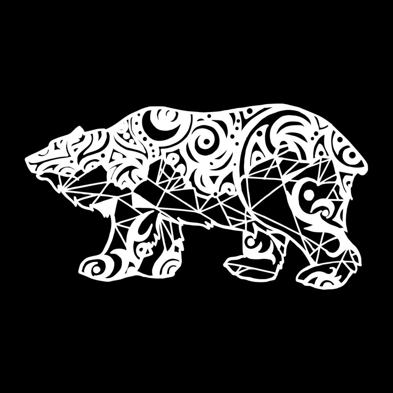 Adhésif décoratif ours polaire, Blanc, H 28 po x l 52 po