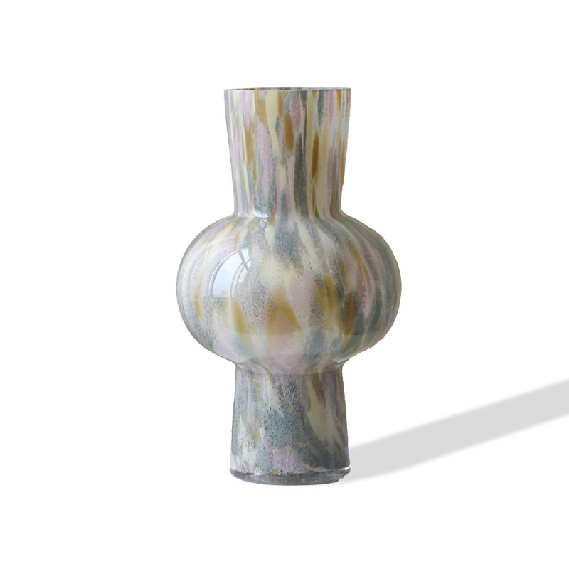 Gradient Swirl Hand Blown Glass Vase