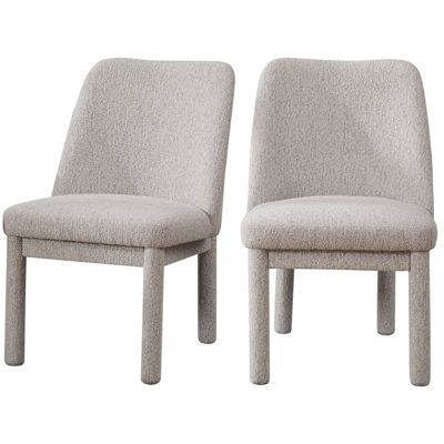 Ensemble de 2 chaises de salle à manger rembourrées modernes entièrement recouvertes en chenille