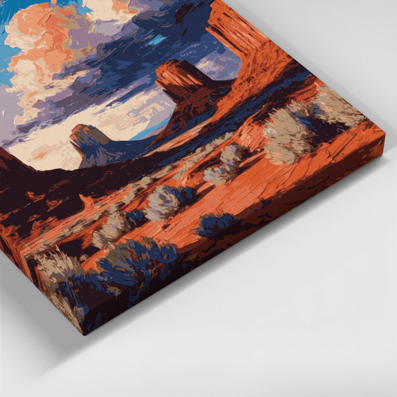 Art mural sur toile 108 "Southwestern Landscape Mesa and Butte", H 20 po x l 24 po