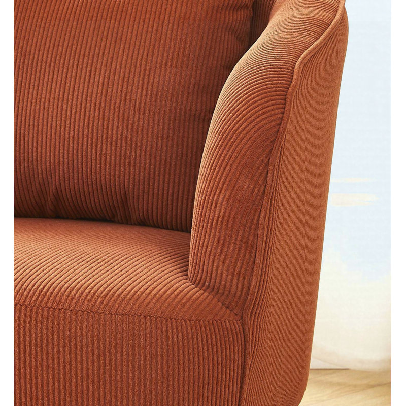 Fauteuil d'appoint en velours avec coussin, Brun