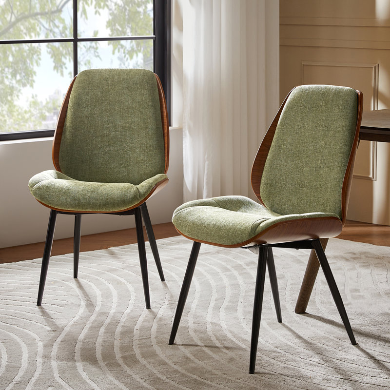  Oakham 19.75''W Modern Solid Wood Dining Chair Set with Bent Wood, Light Gray, 6