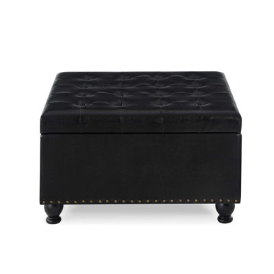 Cheriah 30"" Wide Square Storage Ottoman with Upholstered Button Tufted -  Alcott HillÂ®, 3A5CC175FFEB43D28B42901C2780BC8F