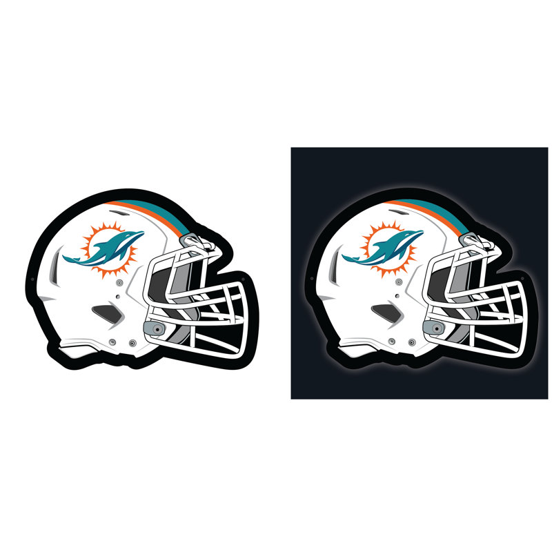 Enseigne murale lumineuse NFL à DEL pour casque, Dolphins de Miami