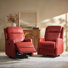 Fauteuil inclinable pivotant en cuir véritable Bronaich (ensemble de 2)