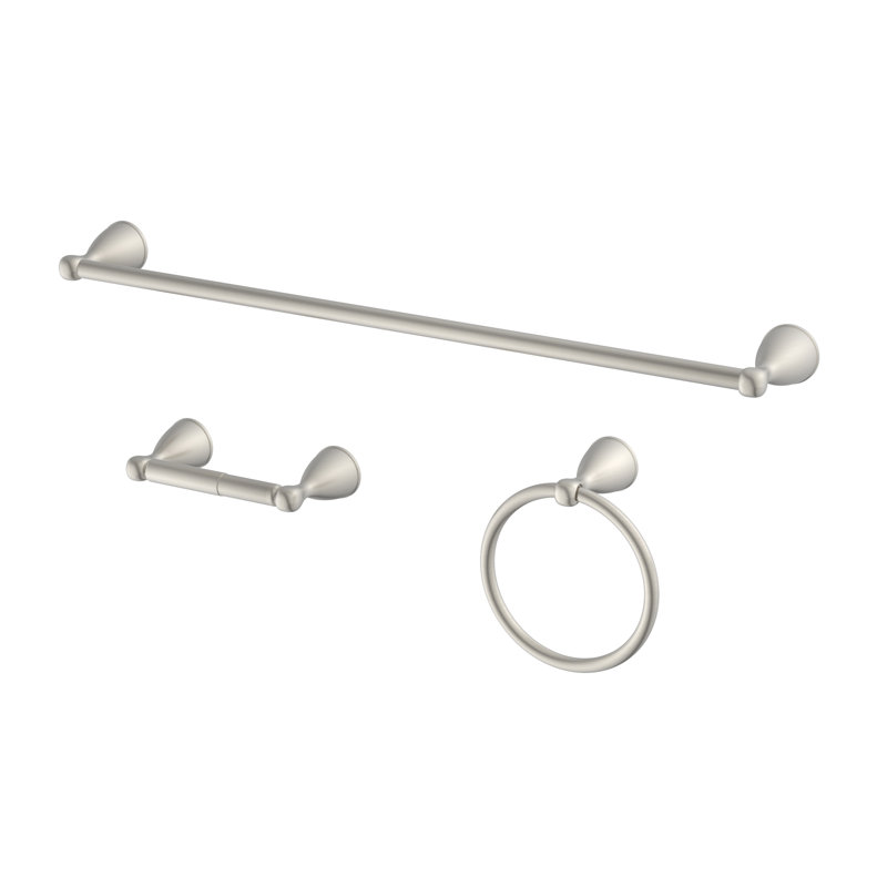 Ensemble de quincaillerie de salle de bain 3 pièces, Nickel brossé