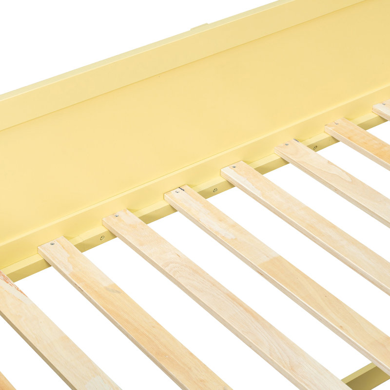 Lit mezzanine simple pour enfant avec guirlande lumineuse DEL jaune primevère, Twin