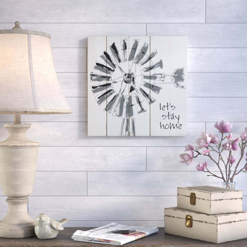 Let's Stay Home - impression d'art graphique, H 32 po x l 32 po x P 1,5 po, Toile tendue