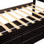 Lit plateforme simple avec rangement en pin massif, support de matelas à 10 lattes, capacité de 200 lb, capacité de poids