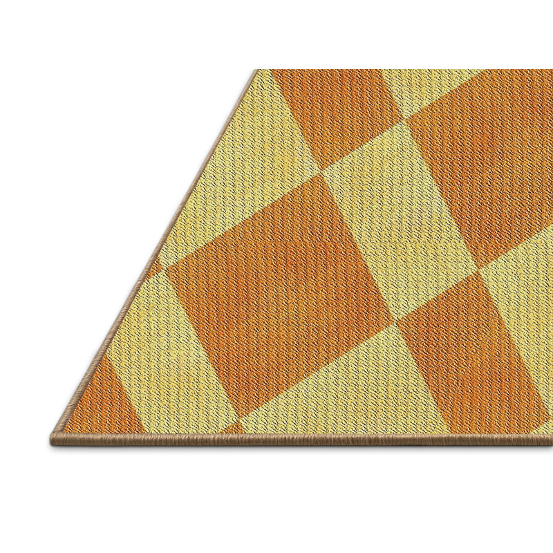Tapis décoratif orange géométrique Scalise, Rectangle 3 pi x 5 pi