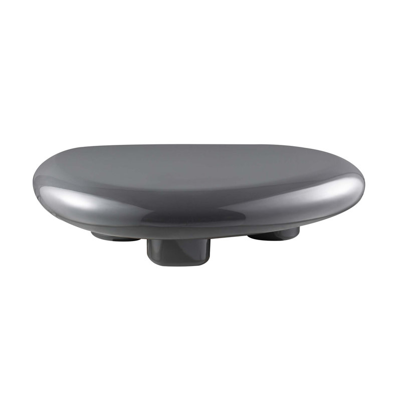 Table basse haute brillance Charlene avec plateau épais et base en métal durable, parfaite pour les salons modernes
