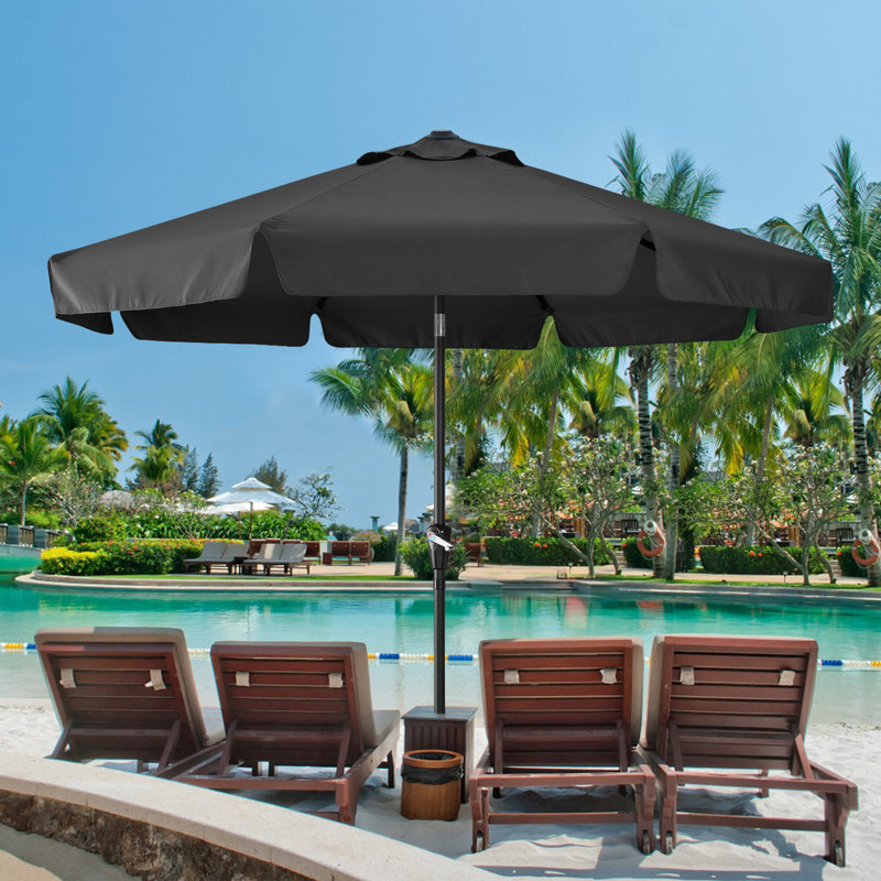 Parasol de marché 9 pi Hobert, Noir, H 94,5 po x l 106 po x P 106 po