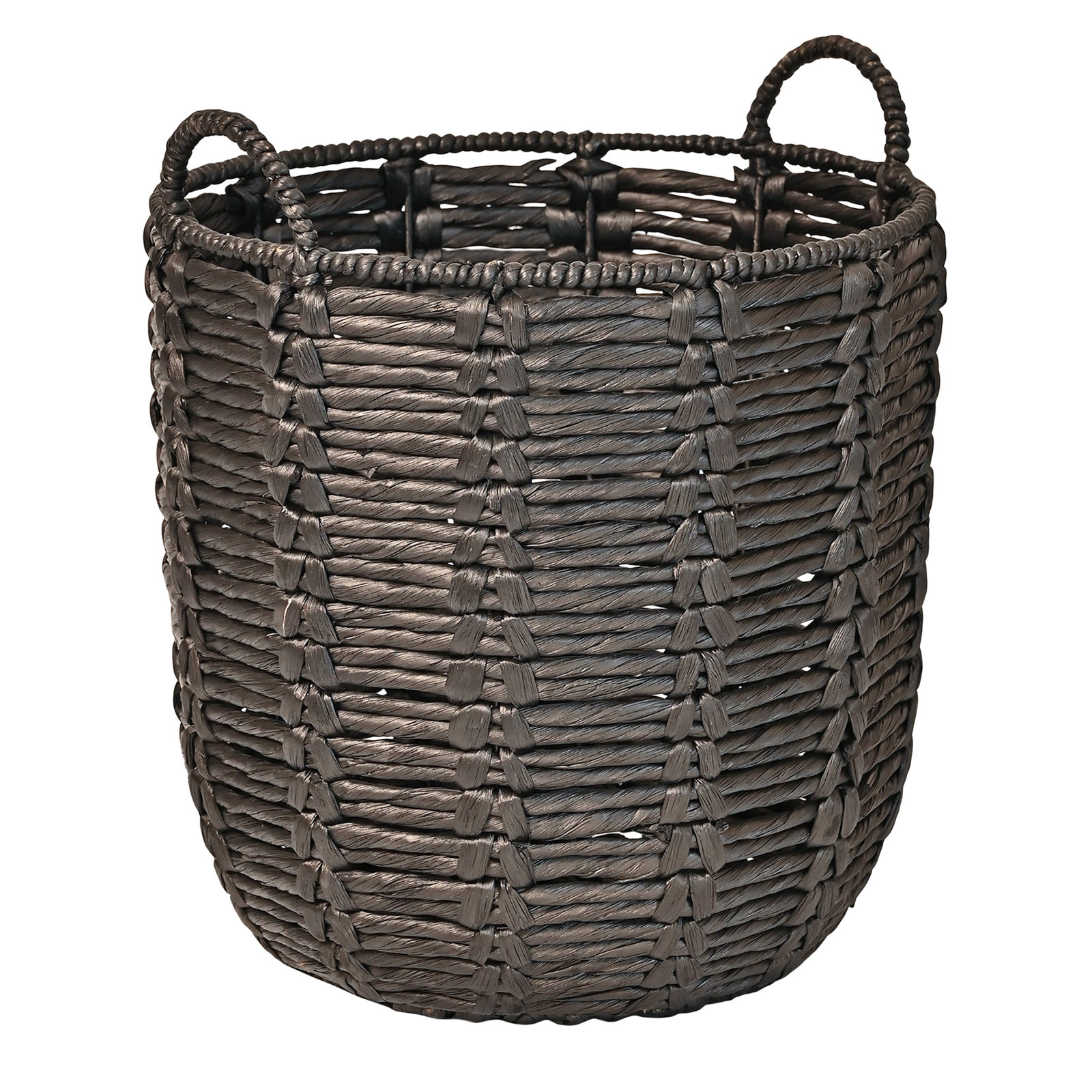 Kei Handmade Wicker Basket With Handles 1, Black