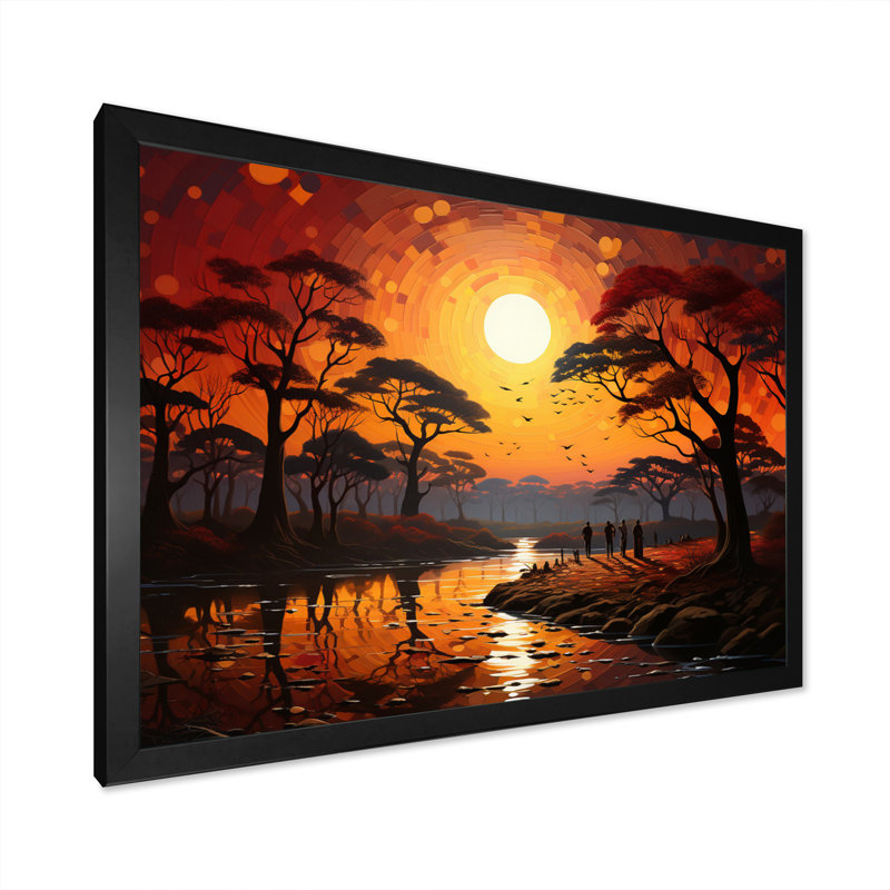 African Savannah Serenade V sur toile, H 30 po x l 40 po x P 1,5 po, Cadre simple noir