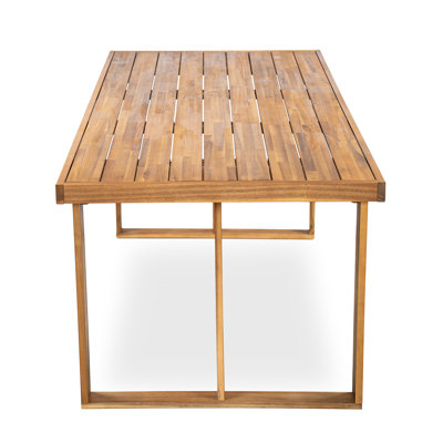 Table de salle à manger d'extérieur 67 po en bois d'acacia, table de patio pour 4 à 6 personnes