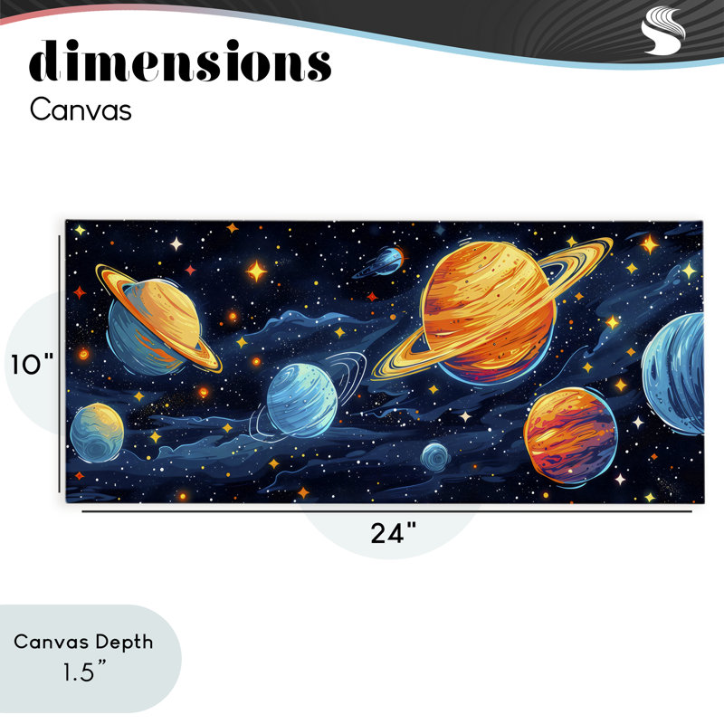 Starry Universe Whimsy Canvas, design by Creative Studio, 10" H x 24" W