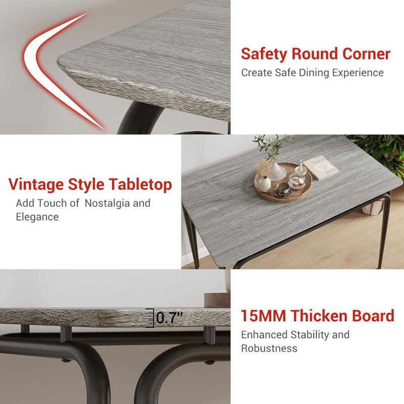 Dining Set, Grey/Black