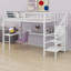 Lit mezzanine avec bureau en L et port USB, tablette de garde-robe et DEL-2119322376