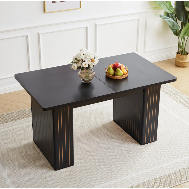 Table de salle à manger extensible, Noir