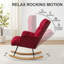 Chaise berçante rembourrée à haut dossier avec pieds en bois massif Teddy-700272011