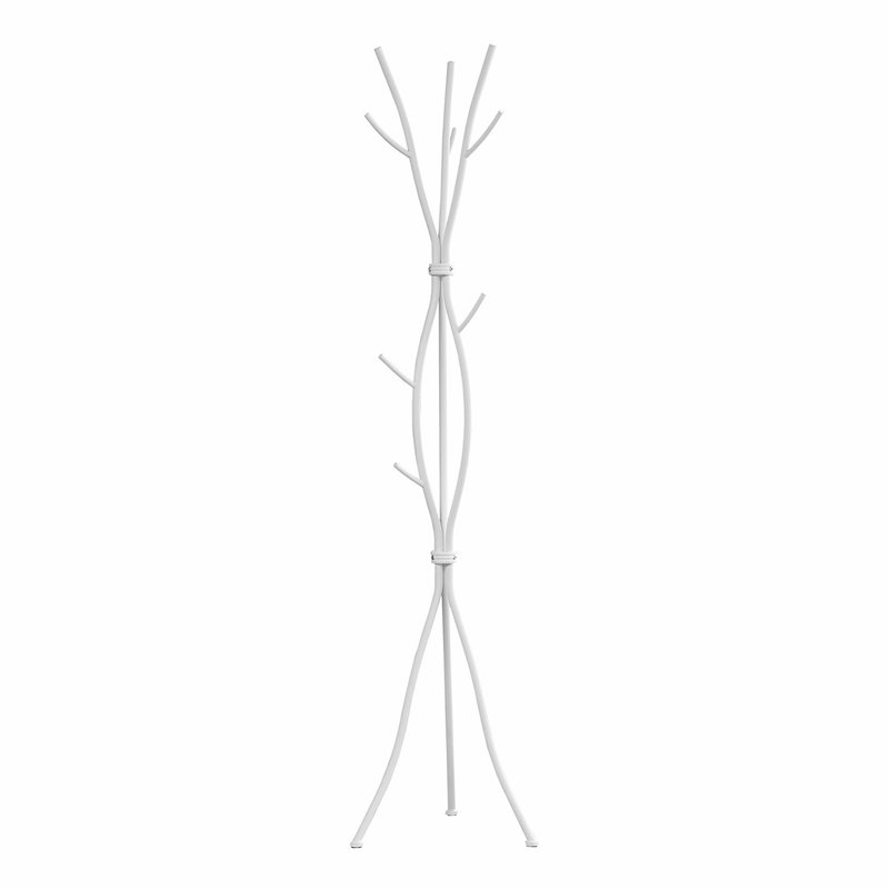 Versatile Free Standing Coat Rack with Multiple Hooks for Various Spaces, White
